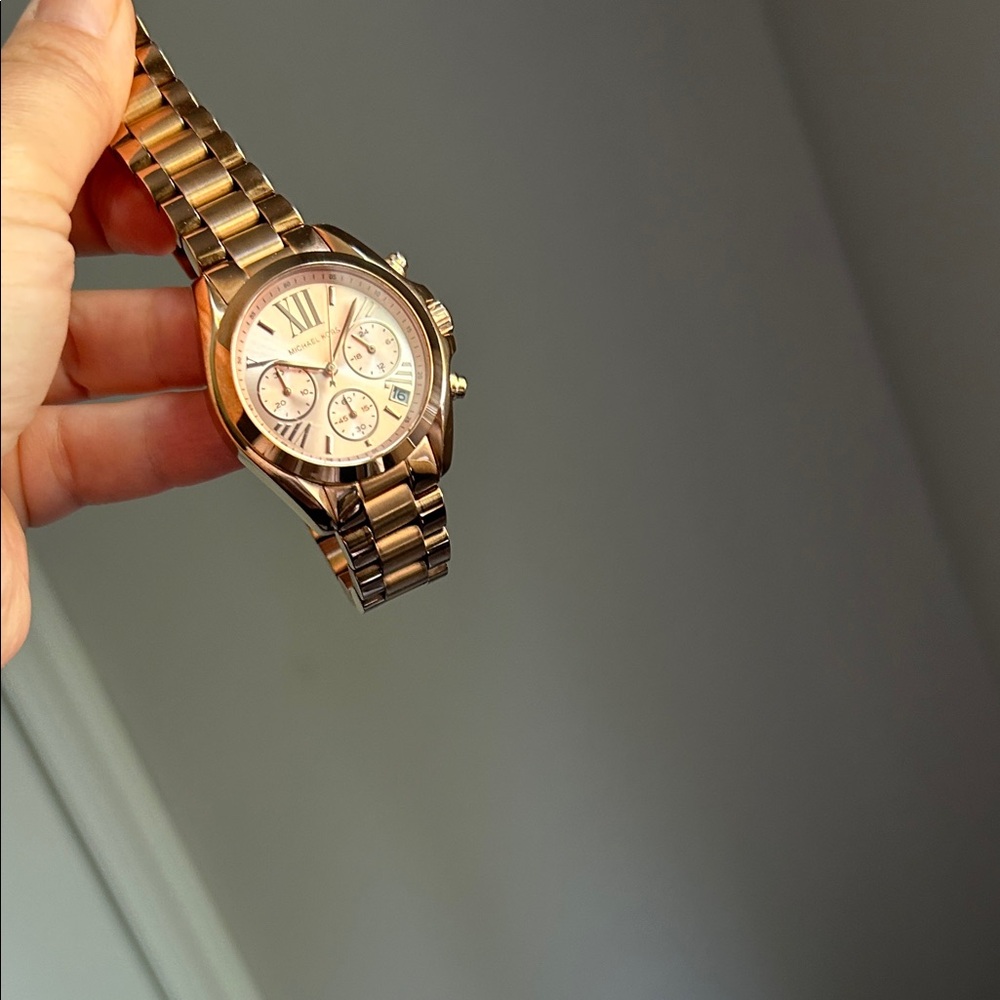 Michael Kors Metallic Rose Chronograph Watch - Picture 3 of 6